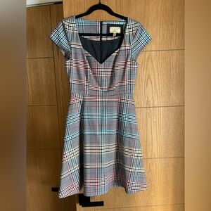 Moulinette Soeurs Plaid Sweetheart Neckline Dress